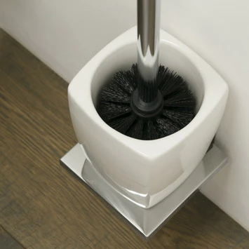 Tiger Toiletborstelhouder Zenna Hangend Chroom/Wengé 2 Tiger Toiletborstelhouder Zenna Hangend Chroom/Wengé - Afbeelding 2