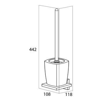 Tiger Toiletborstelhouder Zenna Hangend Chroom/Wengé 4 Tiger Toiletborstelhouder Zenna Hangend Chroom/Wengé - Afbeelding 4