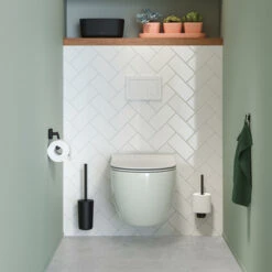 Tiger Carv Toiletrolhouder Zonder Klep Zwart -Tiger 123 3605