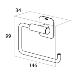 Tiger Toiletrolhouder Colar Zonder Klep Zwart -Tiger 123 3711