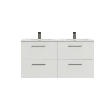 Tiger Badkamermeubel Studio 120cm Hoogglans Wit Met Ronde RVS Greep 1 Tiger Badkamermeubel Studio 120cm Hoogglans Wit Met Ronde RVS Greep