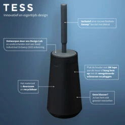 Tiger Toiletborstelhouder TESS Met Swoop Borstel Flexibel Zwart/antraciet 18 Tiger Toiletborstelhouder TESS Met Swoop Borstel Flexibel Zwart/antraciet -Tiger 123 3777