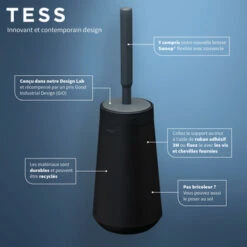 Tiger Toiletborstelhouder TESS Met Swoop Borstel Flexibel Zwart/antraciet 20 Tiger Toiletborstelhouder TESS Met Swoop Borstel Flexibel Zwart/antraciet -Tiger 123 3779