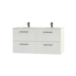 Tiger Badkamermeubel Studio 120cm Hoogglans Wit Met Ronde RVS Greep 5 Tiger Badkamermeubel Studio 120cm Hoogglans Wit Met Ronde RVS Greep -Tiger 123 378