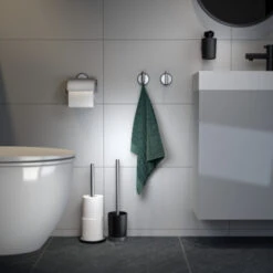 Tiger Tune Toiletrolhouder Met Klep Geborsteld RVS/mat Zwart -Tiger 123 3804