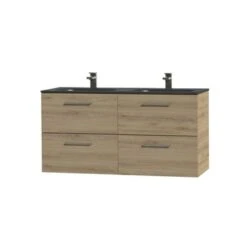 Tiger Studio Badkamermeubel 120cm Chalet Eiken Met Dubbele Zwarte Wastafel 5 Tiger Studio Badkamermeubel 120cm Chalet Eiken Met Dubbele Zwarte Wastafel -Tiger 123 428