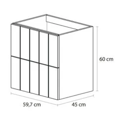 Tiger Maryport Badkamermeubelset 60 Cm Mat Zwart Met Matzwarte Polybeton Wastafel En Matzwarte Grepen -Tiger 123 44