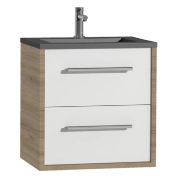 Tiger Badkamermeubel Boston 60cm Chalet Eik/matzwart Met Grepen Chroom 2 Tiger Badkamermeubel Boston 60cm Chalet Eik/matzwart Met Grepen Chroom - Afbeelding 2