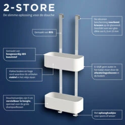 Tiger Doucherek Ophangbaar 2-store 25cm Wit -Tiger 123 464