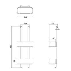 Tiger Doucherek Ophangbaar 2-store 25cm Wit -Tiger 123 465