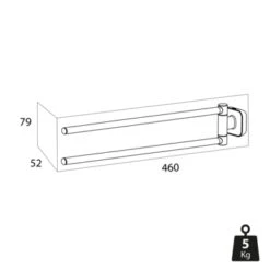 Tiger 2-armig Handdoekrek Carv Zwart -Tiger 123 481