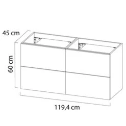 Tiger Karlo Badkamermeubel 120 Cm Naturel Eiken Met Wastafel Hoogglans Wit -Tiger 123 520