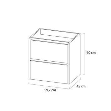 Tiger Reverse Meubelset Met 2 Lades 60 Cm Chalet Eik / Mat Zwart Inclusief Quadro Wastafel Mat Zwart 8 Tiger Reverse Meubelset Met 2 Lades 60 Cm Chalet Eik / Mat Zwart Inclusief Quadro Wastafel Mat Zwart - Afbeelding 8