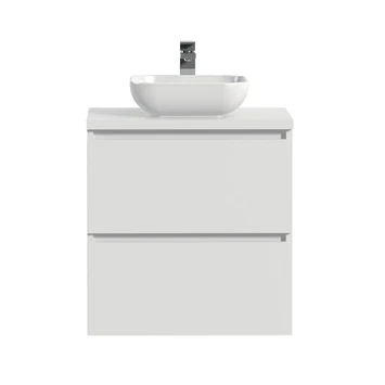 Tiger Karlo Badkamermeubelset 60 Cm Hoogglans Wit Met Wit Houten Wasblad En Glanzend Witte Keramische Waskom 2 Tiger Karlo Badkamermeubelset 60 Cm Hoogglans Wit Met Wit Houten Wasblad En Glanzend Witte Keramische Waskom - Afbeelding 2