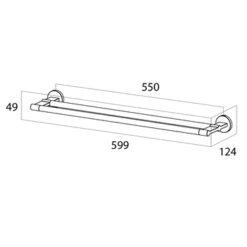 Tiger Handdoekhouder Noon Dubbel Zwart -Tiger 123 632