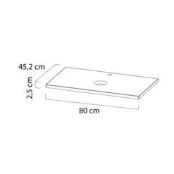 Tiger Karlo Badkamermeubel 80cm Mat Zwart Met Eiken Wasblad En Keramische Waskom -Tiger 123 648