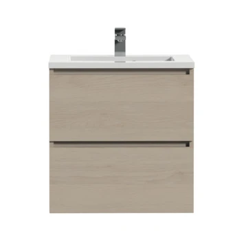 Tiger Karlo Badkamermeubel 60 Cm Naturel Eiken Met Wastafel Hoogglans Wit 2 Tiger Karlo Badkamermeubel 60 Cm Naturel Eiken Met Wastafel Hoogglans Wit - Afbeelding 2