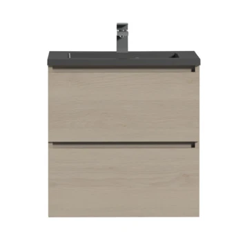 Tiger Karlo Badkamermeubel 60 Cm Naturel Eiken Met Wastafel Zwart 2 Tiger Karlo Badkamermeubel 60 Cm Naturel Eiken Met Wastafel Zwart - Afbeelding 2