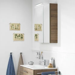 Tiger Badkamermeubel Studio 80cm Chalet Eik/matwit Met RVS Greep -Tiger 123 712