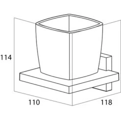 Tiger Bekerhouder Zenna Hangend Met Beker Chroom/Wengé -Tiger 123 741