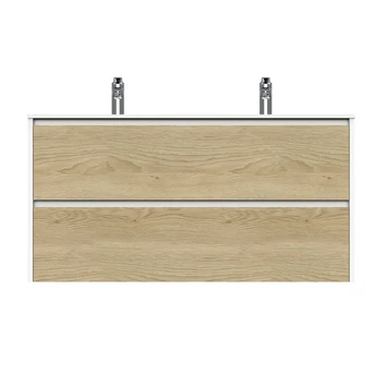 Tiger Reverse Meubelset 120 Cm Met 2 Lades Naturel Eik / Mat Wit Inclusief Oval Wastafel Dubbel Mat Wit 3 Tiger Reverse Meubelset 120 Cm Met 2 Lades Naturel Eik / Mat Wit Inclusief Oval Wastafel Dubbel Mat Wit - Afbeelding 3