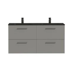 Tiger Badkamermeubel Studio 120cm Matgrijs/mat Zwart Met Vierkante Greep