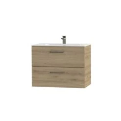 Tiger Badkamermeubel Studio 80cm Chalet Eik/wit Met RVS Greep 5 Tiger Badkamermeubel Studio 80cm Chalet Eik/wit Met RVS Greep -Tiger 123 916